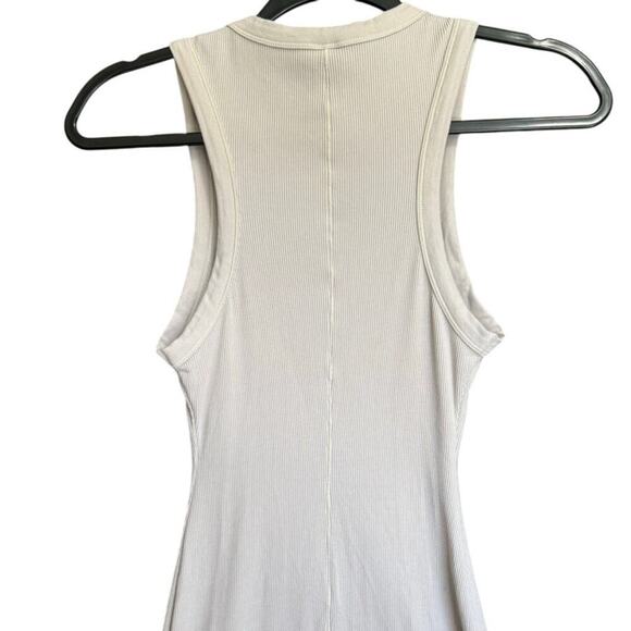 Skims Tank Mini Dress Ribbed Knit Sleeveless Scoop Neckline Beige Size Small - Picture 7 of 11